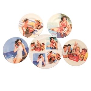 Sakura Coca-Cola Melamine platter with 4 plates